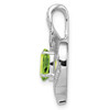 Sterling Silver Rhodium-plated Diamond and Peridot Oval Pendant