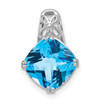 Sterling Silver Rhodium-plated Blue Topaz Pendant