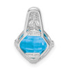 Sterling Silver Rhodium-plated Blue Topaz Pendant