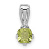 Sterling Silver Rhodium Plated Diamond and Peridot Pendant