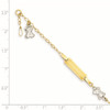 14k Two-tone Children's Polished Teddy Bearw/.5in ext. ID Bracelet