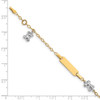 14k Two-tone Children's Polished Teddy Bearw/.5in ext. ID Bracelet