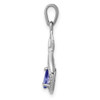 Sterling Silver Rhodium-plated Tanzanite and Diamond Pendant