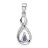 Sterling Silver Rhodium-plated Tanzanite and Diamond Pendant