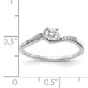 14k White Gold Diamond By-pass Ring