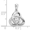 Sterling Silver Platinum-plated Vibrant Moving CZ Swarovski Zirconia Center Stone Trinity Pendant