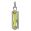 Sterling Silver and Vermeil Light Green CZ Pendant Sterling Silver and Vermeil Light Green CZ Pendant