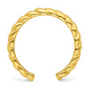 Sterling Silver Flash Gold-plated Textured Twist Adjustable Ring