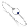 14k White Diamond and Blue Sapphire Circle 7in w/.5in ext Bracelet