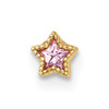 14k 22 Gauge Polished and Beaded Pink CZ Star Labret Stud