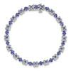 14k White Gold Created Sapphire Bracelet