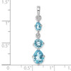 Sterling Silver Rhodium-plated 3 Blue Topaz Pendant