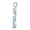 Sterling Silver Rhodium-plated 3 Blue Topaz Pendant