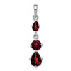 Sterling Silver Rhodium-plated Garnet Pendant