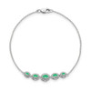 14k White Gold Marquise Emerald Bracelet