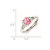 Sterling Silver Pink and White CZ Ring