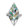 Sterling Silver Rhodium-Plated Polished Abalone Leaf Ring