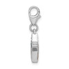 Amore La Vita Sterling Silver Rhodium-plated Polished Enameled Crystal From Swarovski Crystal Reversible American Flag Star Charm with Fancy Lobster Clasp
