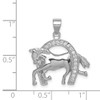 Sterling Silver Rhodium-plated Horse and Horseshoe CZ Pendant