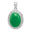 Sterling Silver Jade Greek Key Pendant