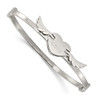 Stainless Steel Polished Moveable LOVE Heart with Wings Bangle