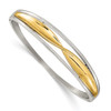 Chisel Stainless Steel Polished Twisted Yellow IP-plated Hinged Bangle