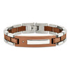 Chisel Stainless Steel Polished Brown IP-plated with .01 carat Diamond 8.5 inch Bracelet