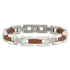 Chisel Stainless Steel Brushed and Polished Brown IP-plated with 1/4 carat Diamond 8.5 inch Bracelet