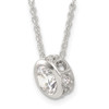 Sterling Silver Polished 9mm Bezel CZ Necklace