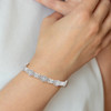 14K White Gold  Fancy Floral Link Bracelet