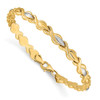 14K Polished w/Satin Rhodium Link Bracelet