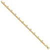 14K w/ Rhodium D/C Claddagh Polished Link Bracelet