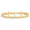 14K w/ Rhodium D/C Claddagh Polished Link Bracelet
