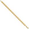 14K Polished Beaded Hearts Bracelet