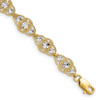 14k and White Rhodium Diamond-Cut Fancy Bracelet