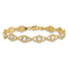 14k and White Rhodium Diamond-Cut Fancy Bracelet