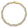14K and White Rhodium Diamond-Cut Filigree Link Bracelet