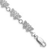 14k White Gold Beaded Butterfly Link Bracelet