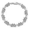 14k White Gold Beaded Butterfly Link Bracelet