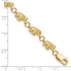 14k Diamond-cut Small Elephants with Trunks Raised Bracelet