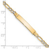 14k with Rhodium Pavé Figaro ID Bracelet