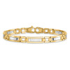 14k Two-tone Polished and Satin 8.5in Mens Link Bracelet