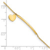 14K Children's Polished Heart Dangle w/.5in ext. Bracelet
