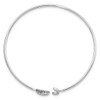 14k White Gold Diamond Moon and Star Flexible Cuff Bangle