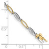 14k Two-tone Diamond 7.5in Link Bracelet