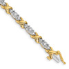 14k Two-tone Diamond X Bracelet