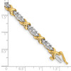 14k Two-tone Diamond X Bracelet