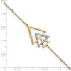 14k Polished Triple Stacked Triangle Diamond 7in Bracelet