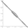 14k White Gold Polished Diamond Bezel Set 7in Bracelet