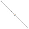 14k White Gold Polished Diamond and Citrine 7in Bracelet